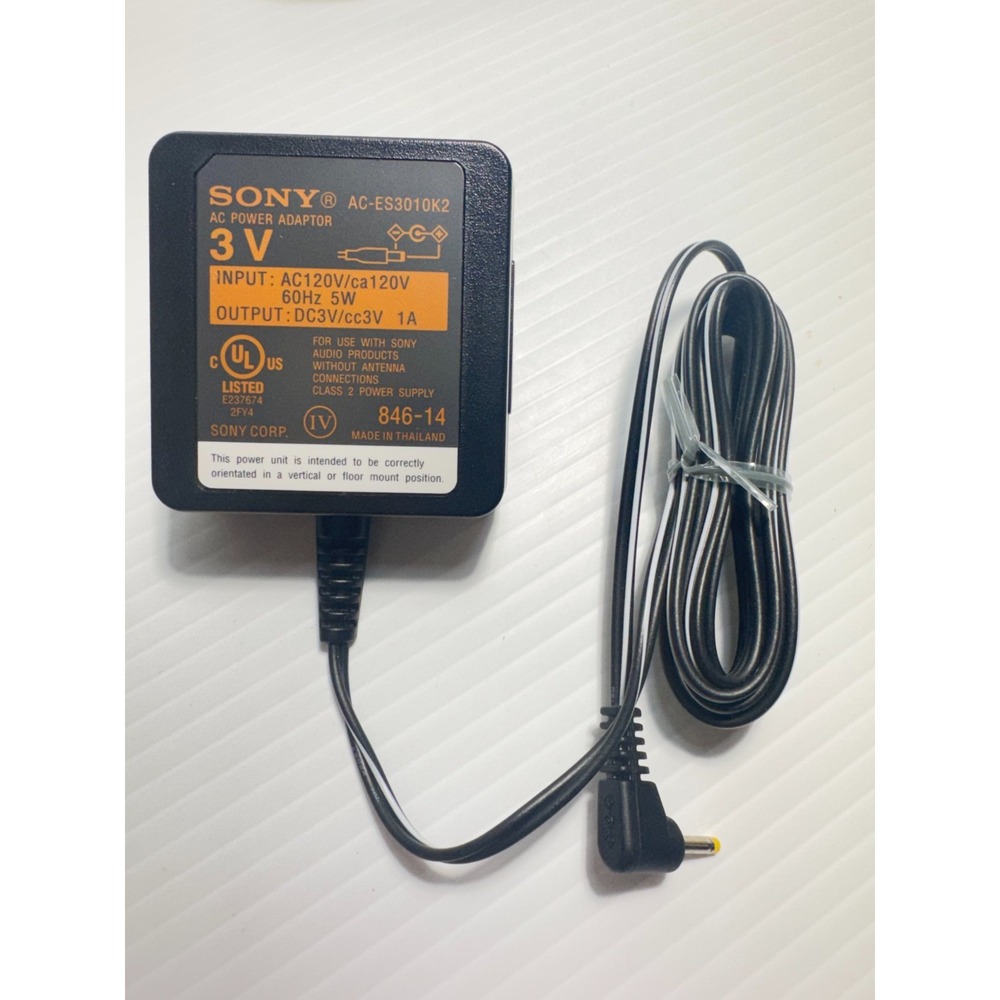 Genuine Sony AC-ES3010K3 Power Supply Adapter for MiniDisc or CD Players DC 3V